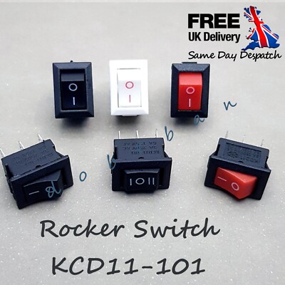 Mini Rocker Switch Small 10x15mm Small Mini Rocker Switches SPST 2Pin Car Dash Boat 3A 250V 2 ...