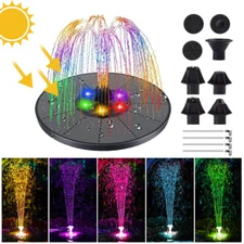 Solar Powered Fountain Water Pump w/Color LED Lights Garden Waterfall Fountain