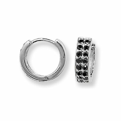 Orecchini a cerchio in argento sterling con zirconi cubici, orecchini per lei - Italia