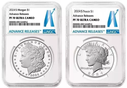 2024 S Morgan & Peace Silver Dollar $1 NGC PF70 UCameo Advance releases #1585
