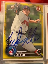 BRADY AIKEN AUTOGRAPHED SIGNED 2016 BOWMAN YELLOW PARALLEL CARD