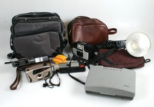 MISC. LOT OF 5 CAMERAS, 4 CASES AND A FLASH ALL VINTAGE