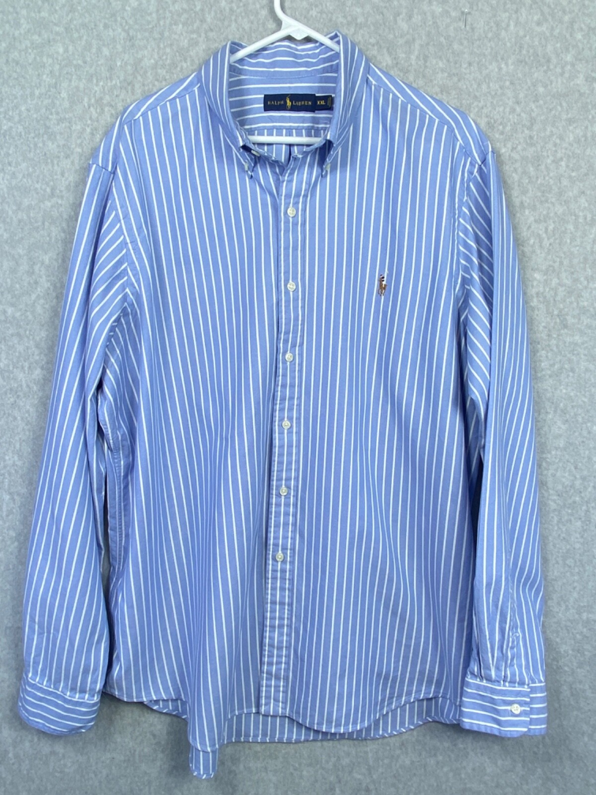 Camicia uomo Ralph Lauren 2XL blu righe piccolo pony carriera preppy