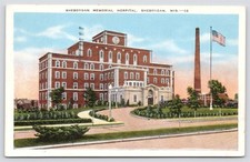 WI Sheboygan, Sheboygan Memorial Hospital, Smokestack, Linen Posted 1951