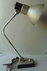 lampe de bureau, d'atelier, métal kaki et chrome, vintage, design des années 60