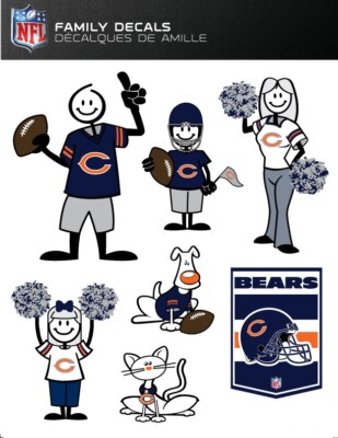 NFL CHICAGO BEARS FAMILY DECALS ~ FULL COLOR VINYL DECALS