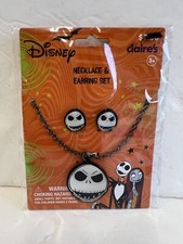 Disney Jack Skellington Necklace  Earrings New Claire  s Nightmare Before Xmas