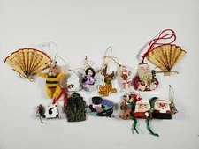 Assorted Vintage Christmas Ornaments Lot Of 16 Ornaments