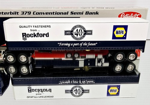 NAPA/ ROCKFORD PETERBILT 379 SEMI BANK 1/64 SPECCAST DIECAST (BOX NOT PERFECT) - Picture 5 of 9
