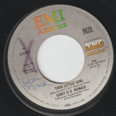 GARY (U S) BONDS: This Little Girl/Way Back When 1981 EMI America Records 45rpm