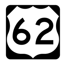 US Route 62 Sticker R1922 Highway Sign Road Sign