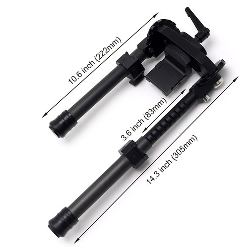 Bipiede in fibra di carbonio V10 LRA 6,5''-9" regolabile sgancio rapido 20mm Picatinny Rail - Foto 10 di 12
