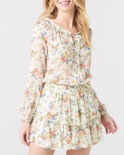 $425 LOVESHACKFANCY Popover Dress in Floral Confetti (Size Small)