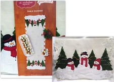 SNOWMAN LOVERS SNOW SCENE 13 in X 36 in TABLE RUNNER BY ST. NICHOLAS SQUARE NEW