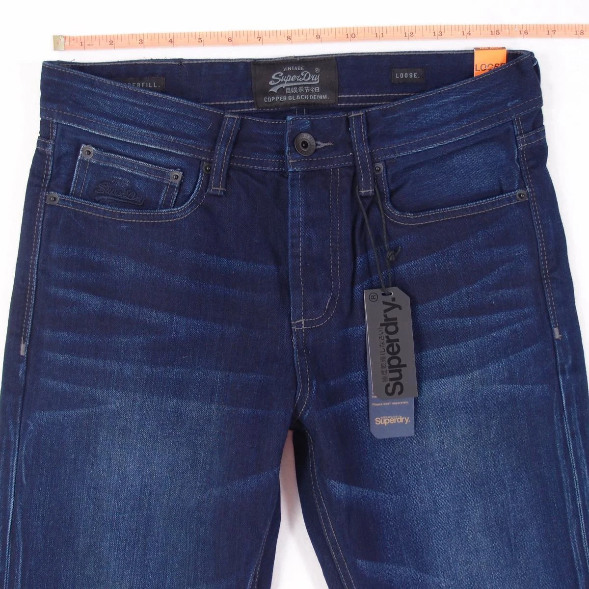 NEW Mens SuperDry COPPERFILL LOOSE Relaxed Straight Blue Jeans W31 L34 BNWT