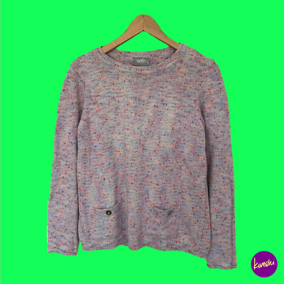 WALLIS Damen Strickpullover, super süß in meliertem Rosa, Knopfverschluss, UK M
