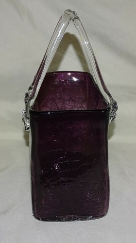 Jarrón bolso soplado de vidrio agrietado amatista Design Society China - caja original - Imagen 3 de 7
