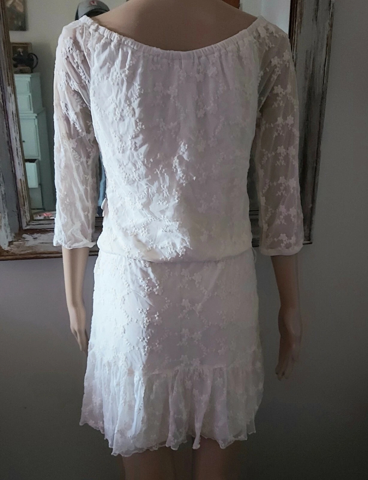 OFF WHITE Mini Abito Off White in Pizzo Sm