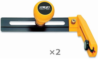 OLFA 90B Circle Cutter L-Type, ×2, Cut 7 30cm Heavy-Duty Snap Blade 18mm, Japan