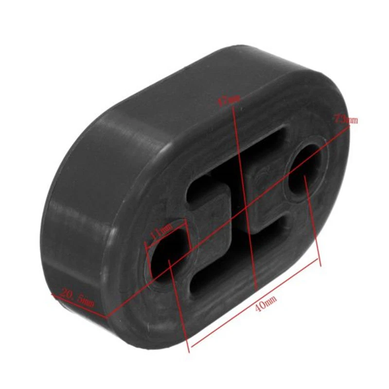 4 piezas NEGRO Universal Coche Goma Poliuretano 2 Agujeros 11MM Silenciador de Escape Suspensión Foto 2 de 4