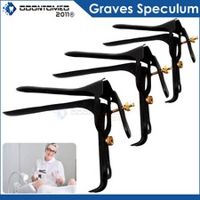 3 Pcs Black Coated Graves Vaginal Speculum S-m-l Ob/gyn Instruments
