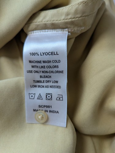Quince Vintage Wash Tencel Camp Shirt Button Front Top Medium Light Khaki - Picture 7 of 9