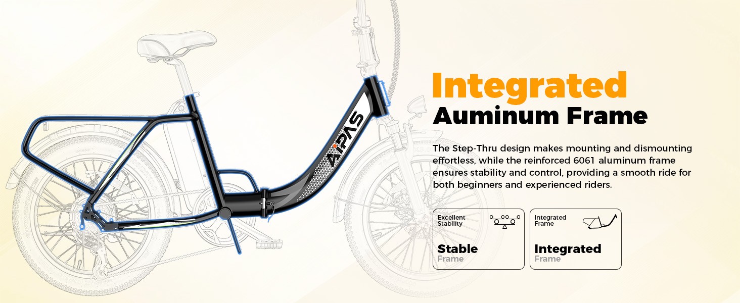 Electric Trike for Adults 1000W, Aipas A4Folding Ebike 62 Miles 20" Fat Tire