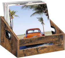 Vinyl Record Storage, Vintage Wooden Crate Holder, Trapezoidal Record Crates for