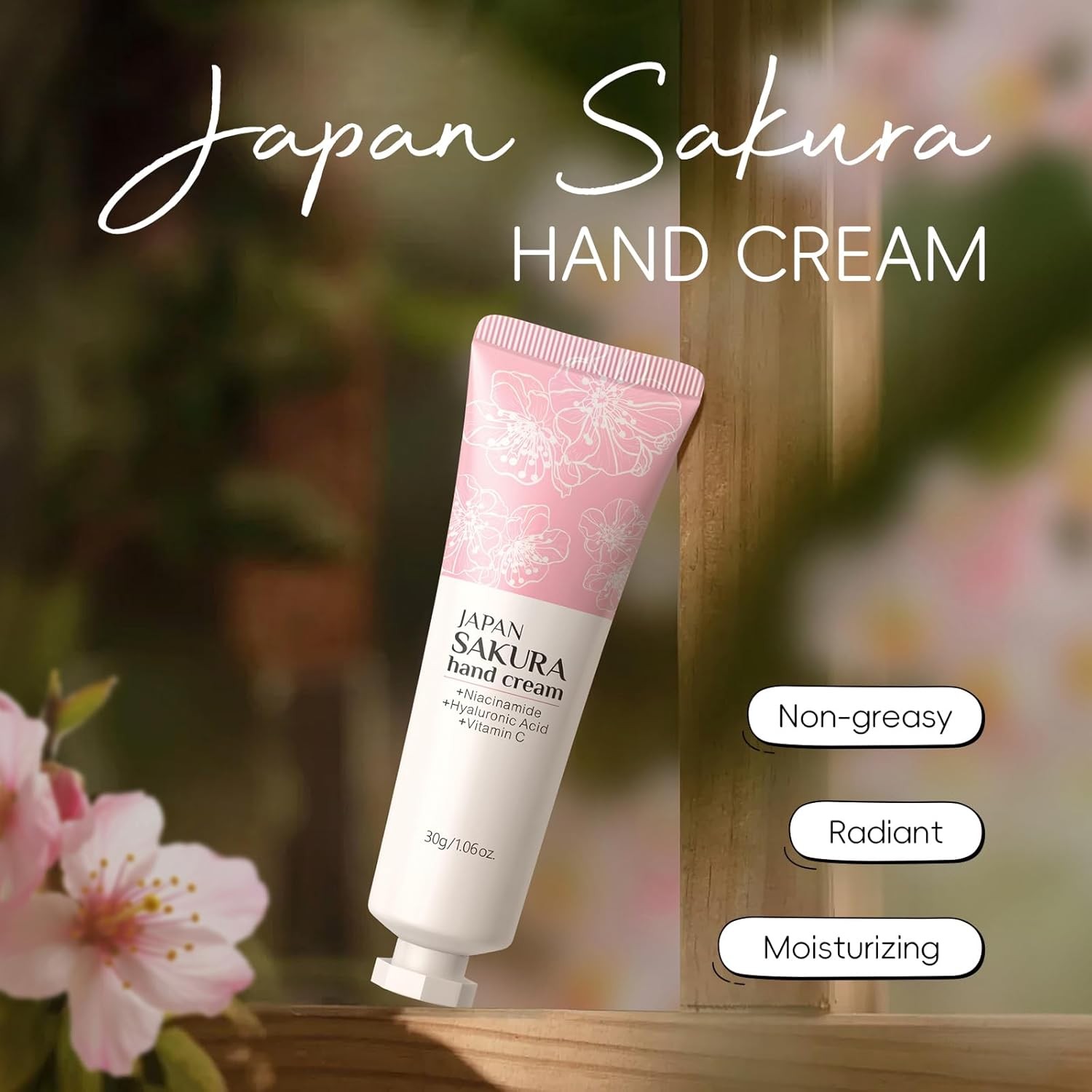 4 Pack Sakura Hand Cream Set, Hydrating, Nourishing, Fast-Absorbing Lotion Gifts