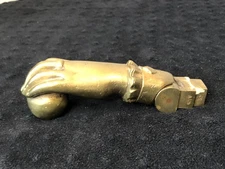 Vintage Ball in Hand Solid Brass Door Knocker Woman Lady