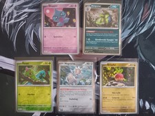5 Holo Pokemonkarten. Despotar, Magearna, Knapfel, Raupe und Shuppet.