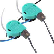 Ceiling Fan Switch Zing Ear ZE-268S6,3 Speed 4 Wire Pull Chain Switch Fan Light 