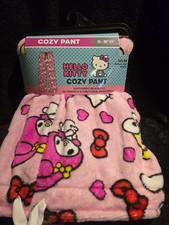 Hello Kitty Pink Cozy Pants   Plush Sleepwear with Pockets   Sanrio   NIP