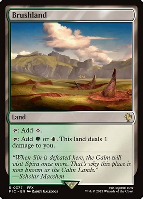 #ad Brushland Land NM RARE MTG Commander: Final Fantasy FIC Green White Regular $1.49