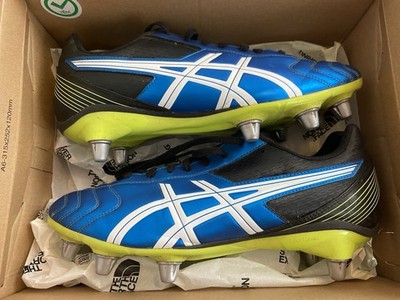 Asics Lethal Fußball/Rugbyschuhe US Größe 11 in blau mit Metallstollen