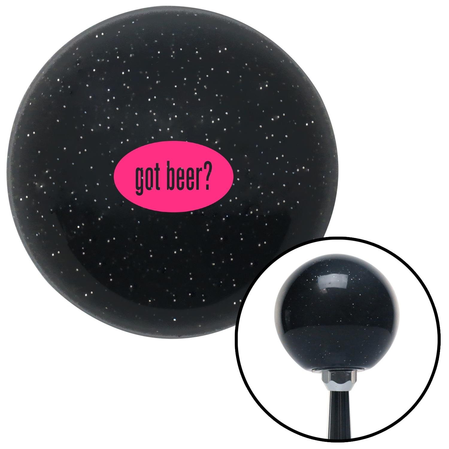 Pink Got Beer Black Metal Flake Shift Knob w/ M16x1.5 Insert Shifter Auto Brody