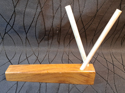 1970s Wooden Ceramic Rod Knife Sharpener Vintage Manual Countertop