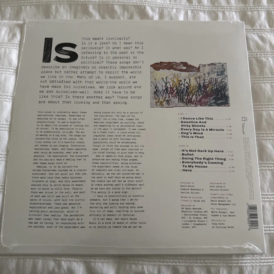 DAVID BYRNE American Utopia LP SEALED 2018 Brian Eno Talking Heads  - Image 2 of 3