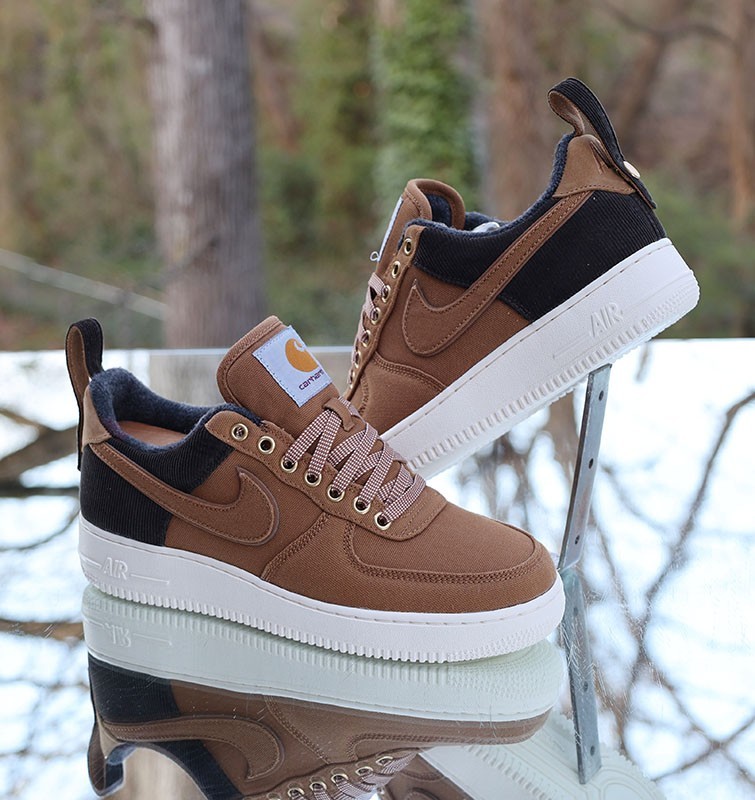 【美品】ナイキ×カーハート エアフォース1 Nike Air Force 1 Low Carhartt WIP Ale Brown Men's Size 9 Custom