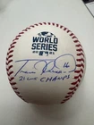 travis d'arnaud signed autograph 2021 World Series Baseball w/21 Champ JSA COA B