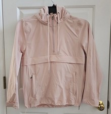 ZYIA Active 1/4 Zip Windbreaker Jacket Pink Underarm-Zip Hood Women  s Size S