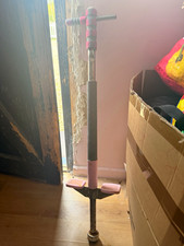 Traditional Spring Powered Metal Pogo Stick Pink/Grey Age 8-11 Years