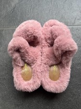 Pink Faux Fur Chunky Sandals with Rubber Sole UK 6