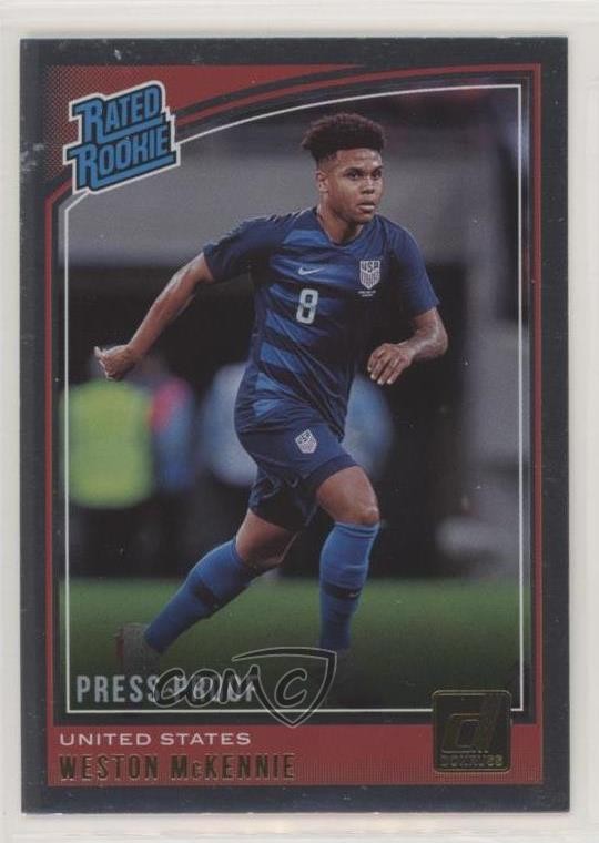 2018-19 Panini Donruss Rated Rookie Press Proof Silver Weston McKennie #199 xm5