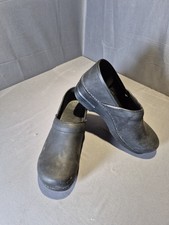 Dansko Black Leather Professional Nursing Clogs Size 41 Narrow US 10 Slip On