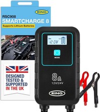 RING SmartCharge 8A Car Battery Charger & Maintainer with Crocodile Clips Faulty