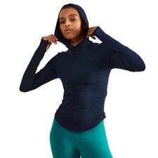 Womens Hooded Athletic Long Sleeve Running Shirts Workout Yoga Tops with Thum...