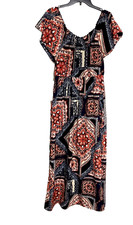 Westport 1962 Boho Patchwork Maxi Dress Multicolor Floral Geometric M