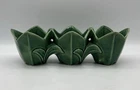 Vintage 1951 BRUSH-MCCOY TRIPLE TULIP Art Pottery PLANTER 🌺 Green EUC
