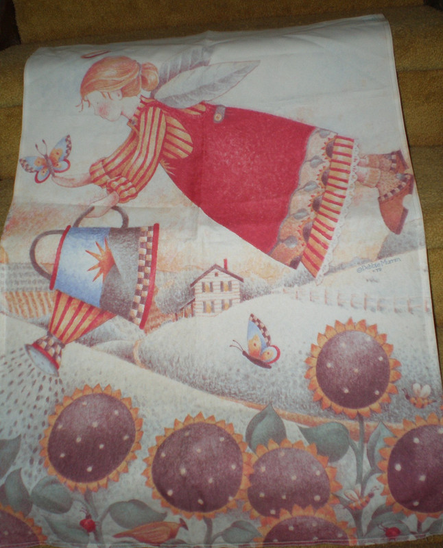 vtg Toland GARDEN ANGEL 34.5" X 23" House Flag DEBBIE MUMM